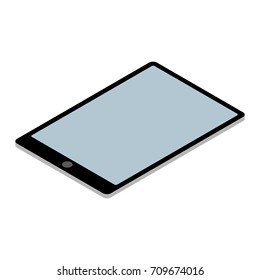 Tablet PC isometric isolated on white background, vector illustration
