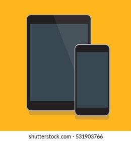 Tablet pc and mobile phone design,clean vector