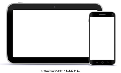 Tablet PC and Mobile Phone Vector illustration.