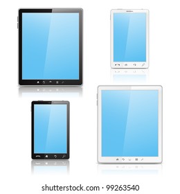 Tablet PC and Mobile Phone, vector eps10 illustration