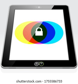 A Tablet PC presenting lockscreen security.