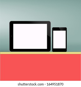 Tablet PC and Smart phone Screen new Computer Technology concept in vector