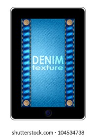 tablet pc with special denim background