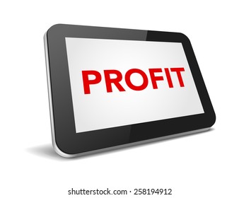 tablet pc with text make money on display over white background , vector illustration eps10