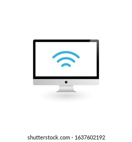 Tablet PC Wireless cloud computing concept. Stock Vector illustration isolated on white background.