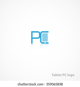 Tablet PC.Original letters in the form of a tablet.