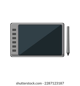tablet pen display cartoon. technology computer, graphic device tablet pen display sign. isolated symbol vector illustration
