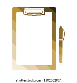 Tablet and pen icon. Flat color design. Vector illustration.