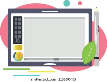 Comprimido y pluma. Ilustración del vector