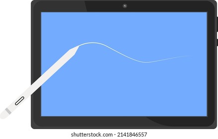 Tablet pencil, illustration, vector on a white background.