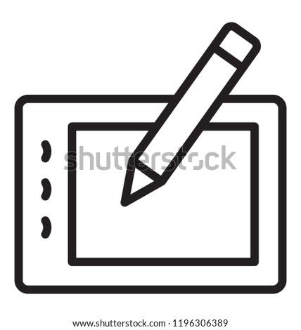 Tablet with the pencil showing graphics tablet 
