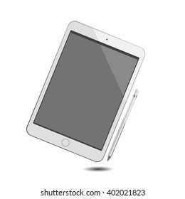Tablet and Pencil Vector design