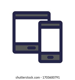 Tablet phone dark colored vector icon