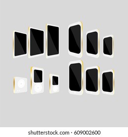 Tablet and phone detailed isometric icon vector graphic illustration