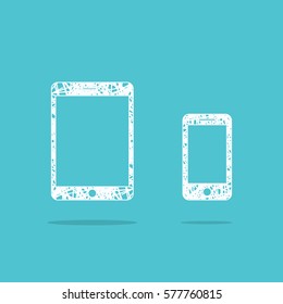 Tablet an phone in drawing design