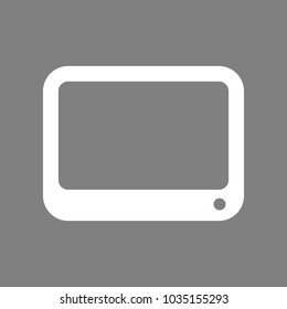 Tablet or phone icon. Vector. White icon on medium gray background. Isolated.