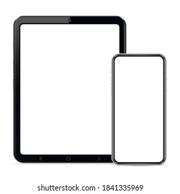 Tablet with phone mock up