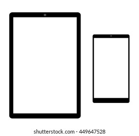 Tablet and phone on a white background. eps10 vector illustration