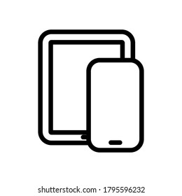 tablet phone symbol line icon, Vector Illustration