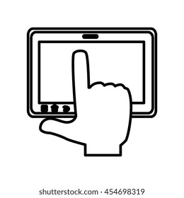 tablet phone technology , isolated flat icon vector illustration