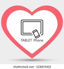 Tablet phone Vector icon