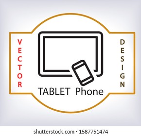 Tablet phone Vector icon 