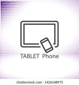 Tablet phone Vector icon . Lorem Ipsum Illustration design