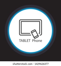 Tablet phone Vector icon . Lorem Ipsum Illustration design