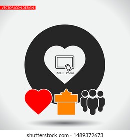 Tablet phone Vector icon . Lorem Ipsum Illustration design