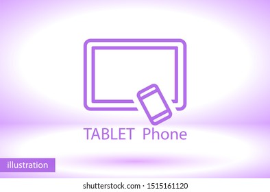 Tablet phone Vector icon . Lorem Ipsum Illustration design