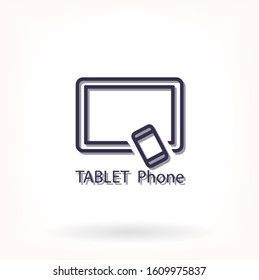 Tablet phone Vector icon . Lorem Ipsum Illustration design