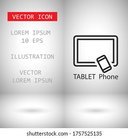 Tablet phone Vector icon . Lorem Ipsum Illustration design