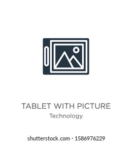 Tablet with picture icon vector. Trendy flat tablet with picture icon from technology collection isolated on white background. Vector illustration can be used for web and mobile graphic design, logo, 
