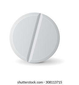 Tablet pill , isolated on white background