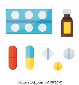 Tablet pills vector illustration.