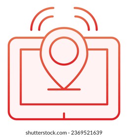 Comprimido con un icono plano de pin. Iconos rojos de la ubicación de la tableta en un estilo plano moderno. Diseño de estilo gradiente Gps, diseñado para web y app. Eps 10