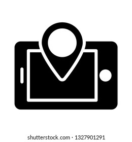 tablet pin glyph icon