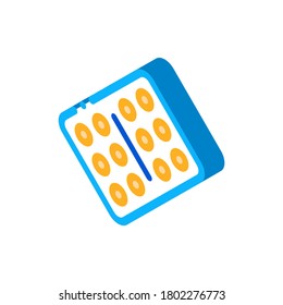 vector de icono de placa de tablet. signo isométrico de placa de comprimido. ilustración de símbolo aislado de color