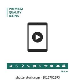Tablet with  play button Icon