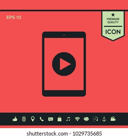 Tablet with  play button Icon