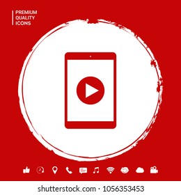 Tablet with  play button Icon