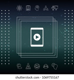 Tablet with  play button Icon
