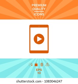 Tablet with  play button Icon