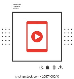 Tablet with  play button Icon