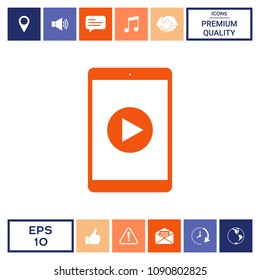 Tablet with  play button Icon