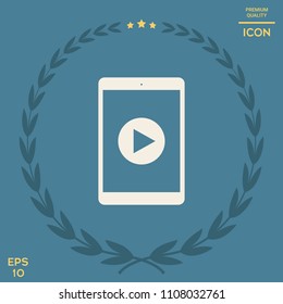 Tablet with  play button Icon