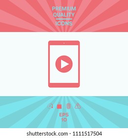 Tablet with  play button Icon