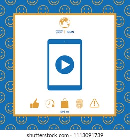 Tablet with  play button Icon