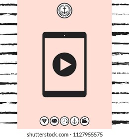 Tablet with  play button Icon