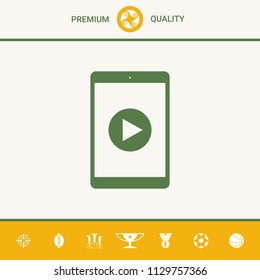 Tablet with  play button Icon